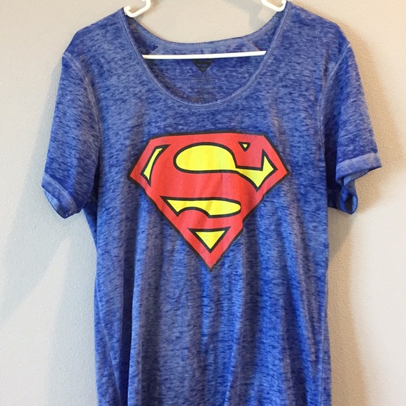 Tops - Superman Distressed Caped Burnout T-Shirt